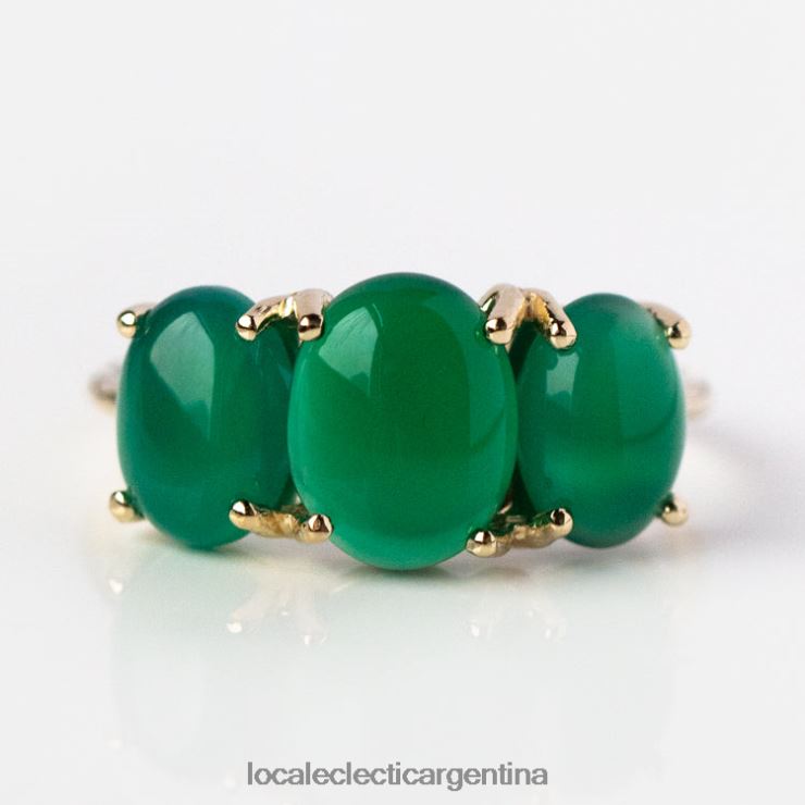 anillos | Local Eclectic anillo de goma más dulce L02PLX289 ágata verde