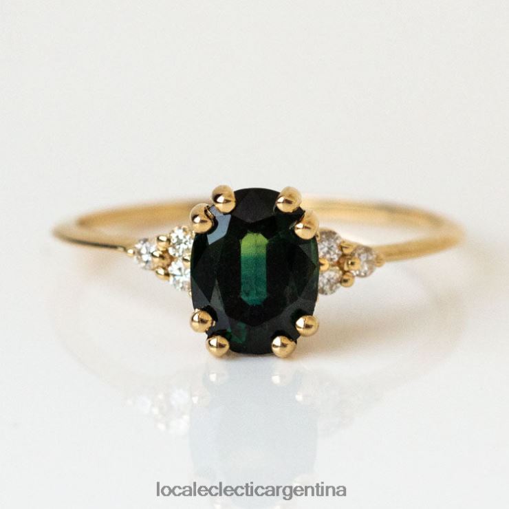 anillos | Local Eclectic anillo juno con zafiro verde azulado en oro amarillo L02PLX382 lujoso